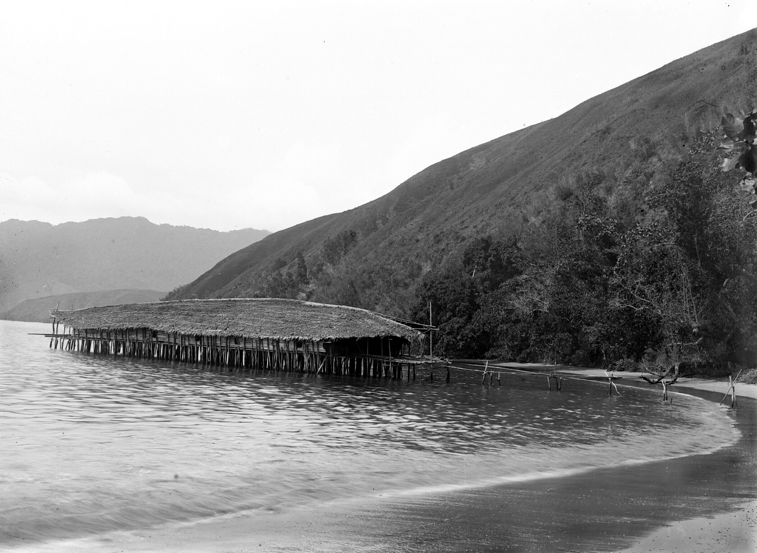 Bay view including pile house at Siari